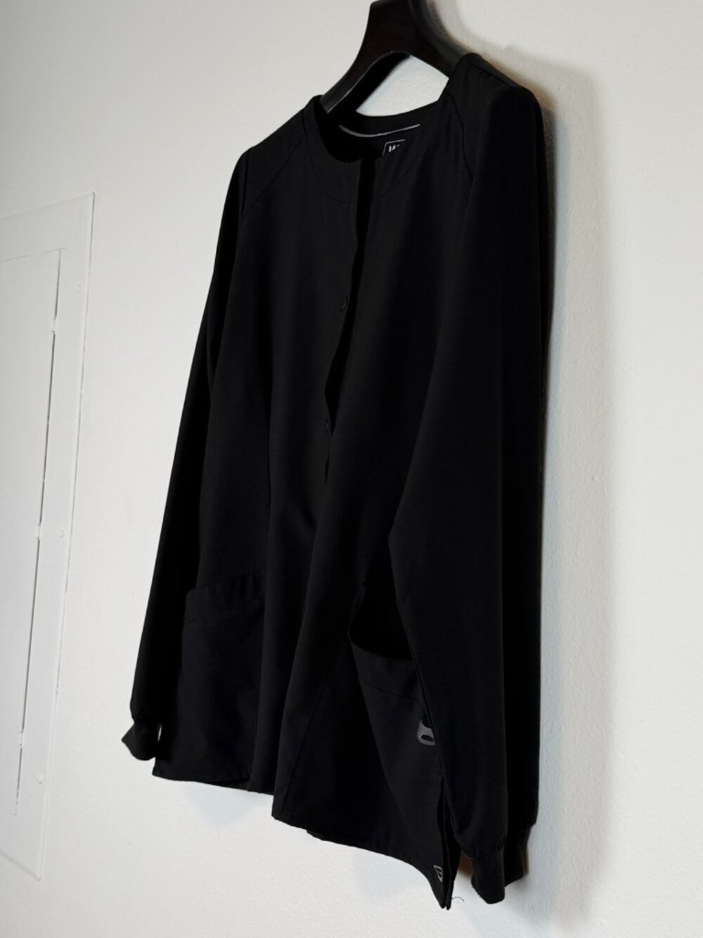 Wink W123 Snap Front Warm Up Scrub Jacket Black Size Medium - Picture 3 of 12